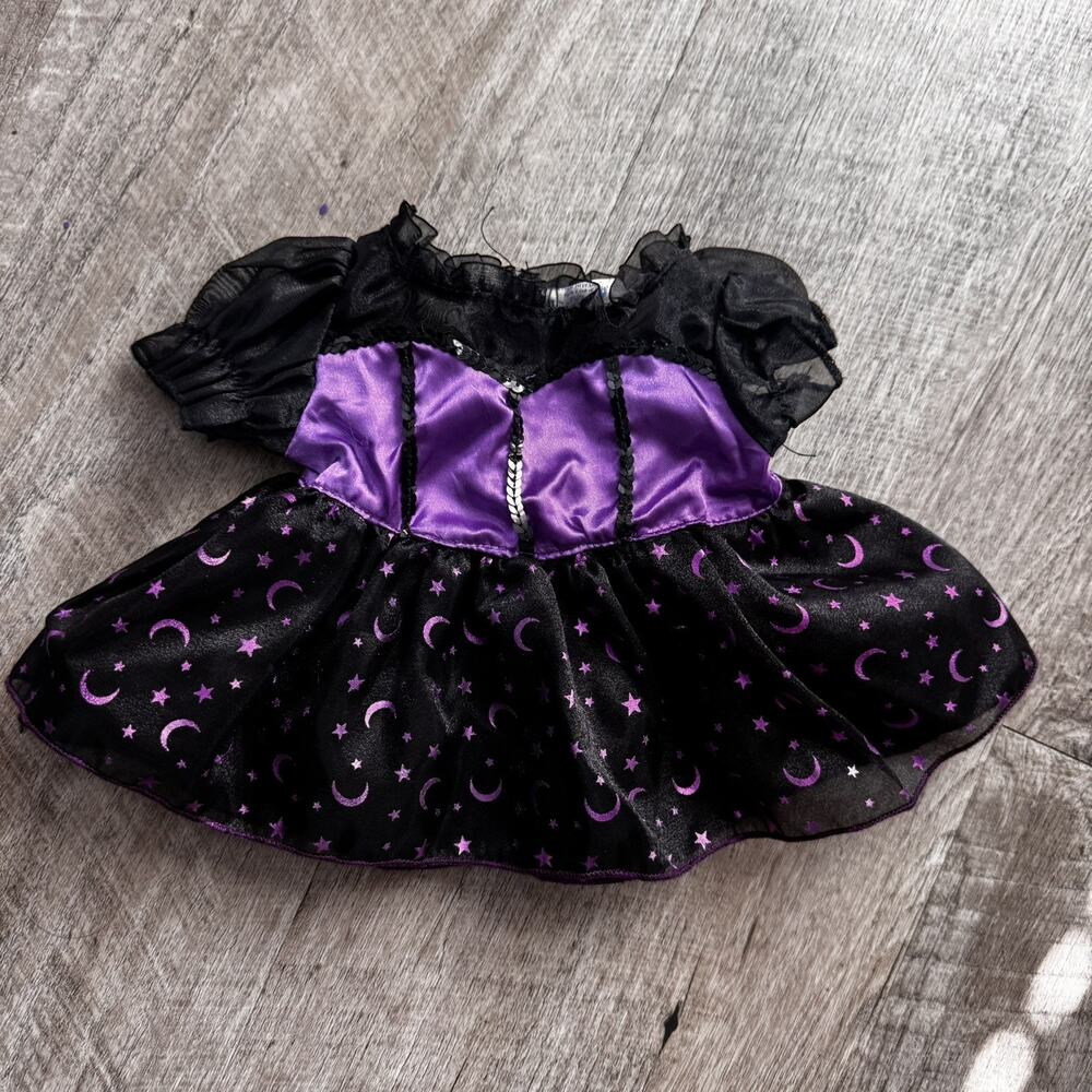 Build-A-Bear Workshop BABW Purple & Black Witch Dress Halloween Costume
